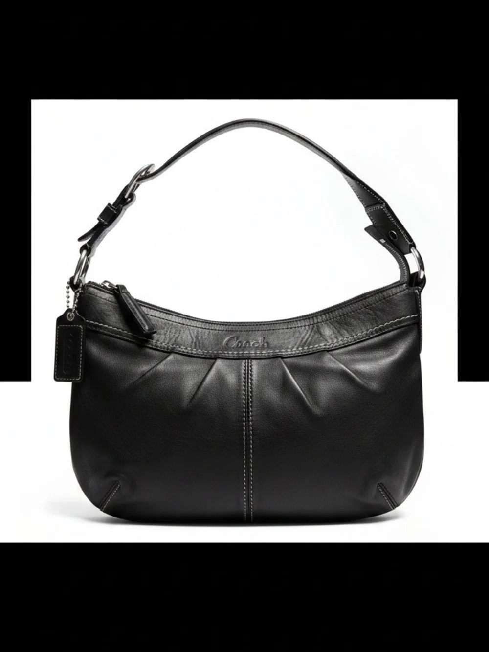 Coach Black Leather Hobo Shoulder Bag